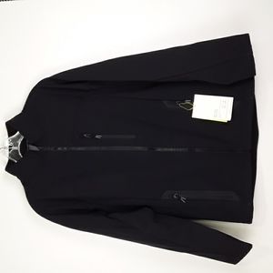 Men's Black Soft Shell Fleece Jacket Wind‎ Water Resistant Size Small